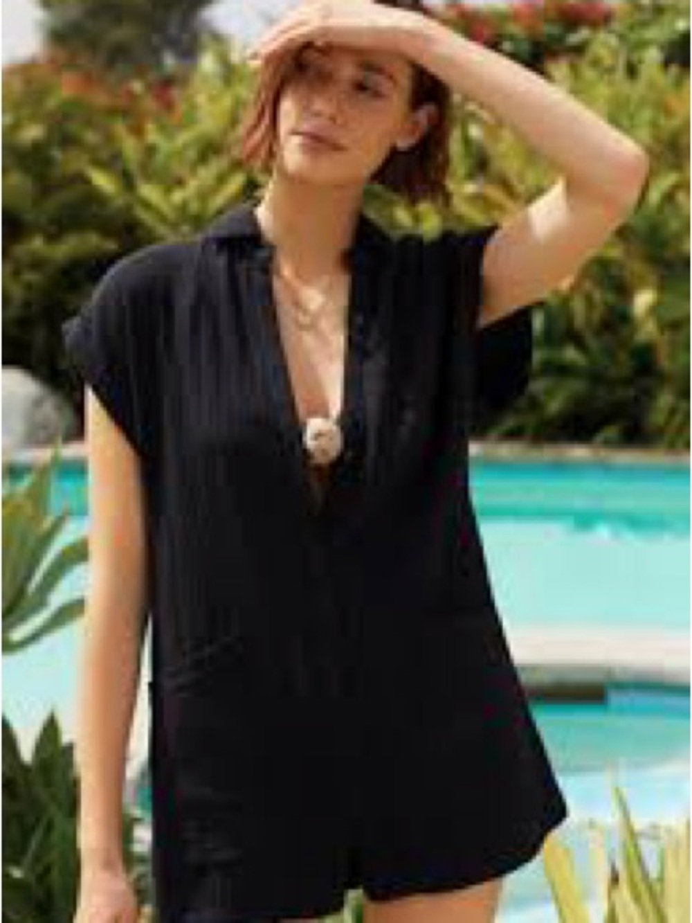 Polly Women's Black Short-Sleeve romper